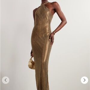RALPH LAUREN COLLECTION
Braydon crystal-embellished metallic mesh gown